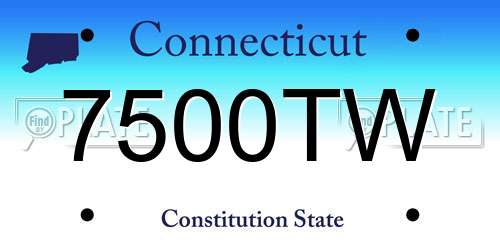 7500TW Connecticut License Plate