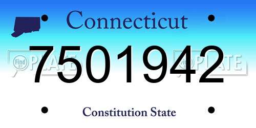 7501942 Connecticut License Plate