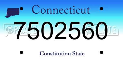 7502560 Connecticut License Plate