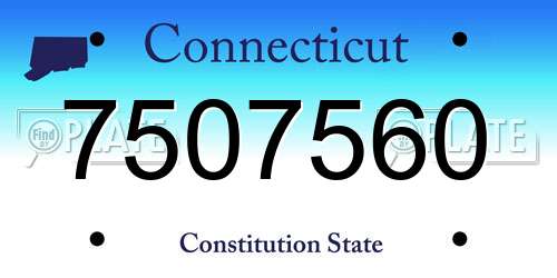 7507560 Connecticut License Plate