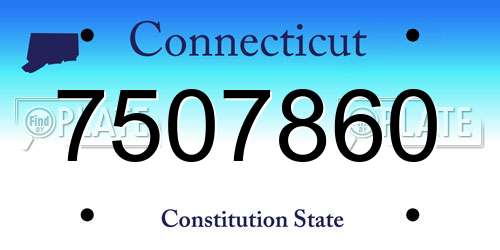 7507860 Connecticut License Plate