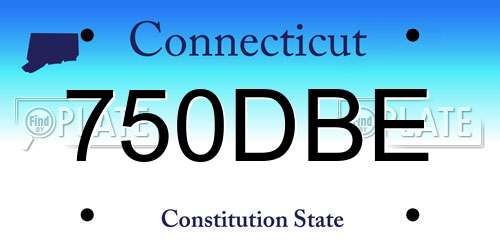 750DBE Connecticut License Plate