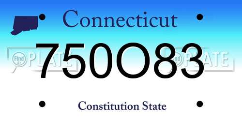 750O83 Connecticut License Plate