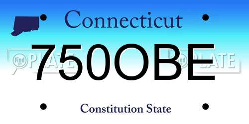 750OBE Connecticut License Plate
