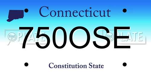 750OSE Connecticut License Plate