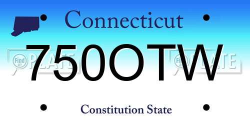 750OTW Connecticut License Plate