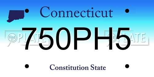 750PH5 Connecticut License Plate