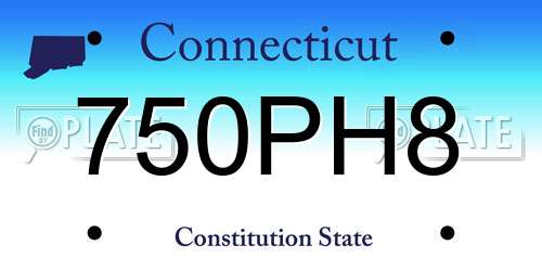750PH8 Connecticut License Plate