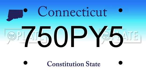 750PY5 Connecticut License Plate