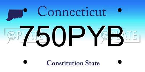 750PYB Connecticut License Plate