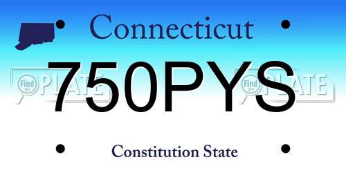 750PYS Connecticut License Plate