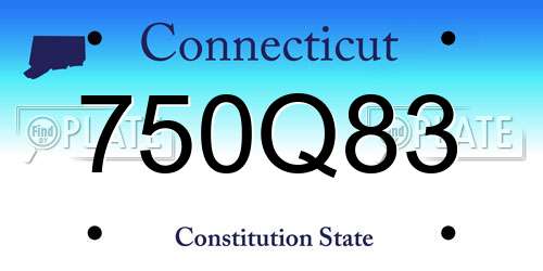 750Q83 Connecticut License Plate