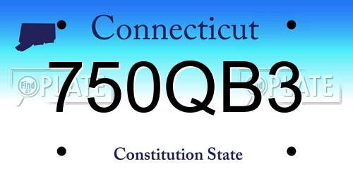 750QB3 Connecticut License Plate