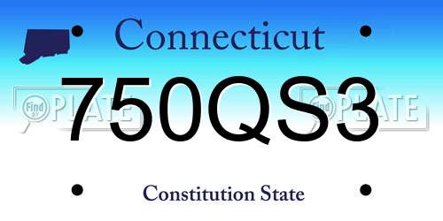 750QS3 Connecticut License Plate