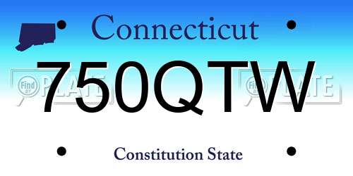 750QTW Connecticut License Plate