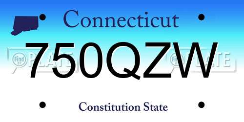 750QZW Connecticut License Plate