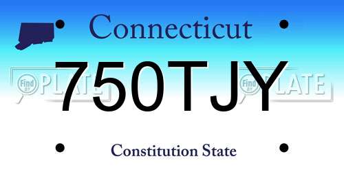 750TJY Connecticut License Plate