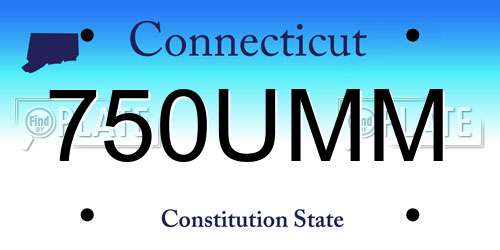750UMM Connecticut License Plate