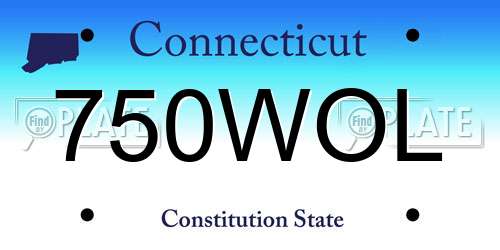 750WOL Connecticut License Plate