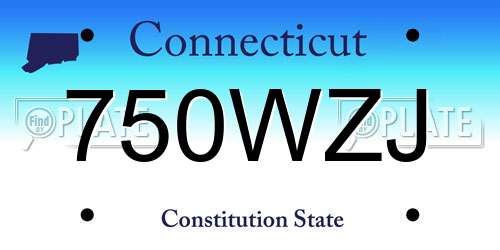 750WZJ Connecticut License Plate