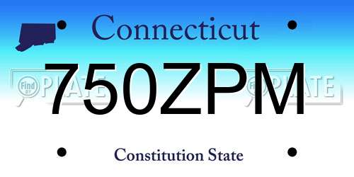 750ZPM Connecticut License Plate