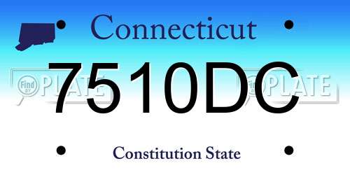 7510DC Connecticut License Plate