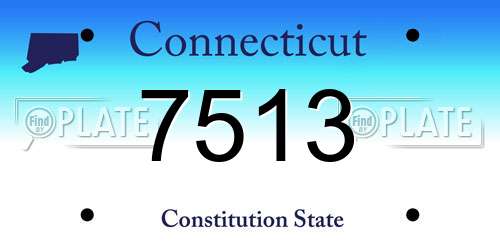 7513 Connecticut License Plate