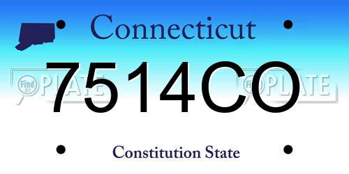 7514CO Connecticut License Plate