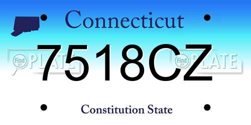 7518CZ Connecticut License Plate