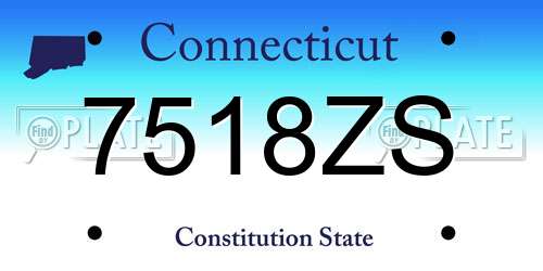 7518ZS Connecticut License Plate