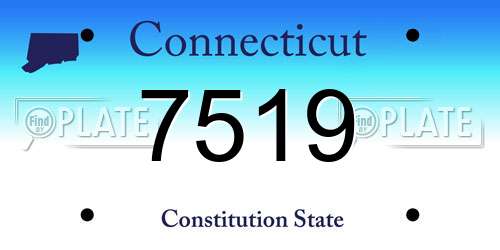 7519 Connecticut License Plate