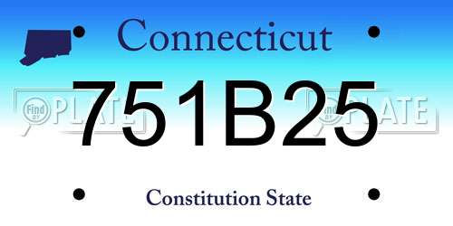 751B25 Connecticut License Plate