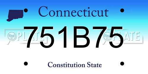 751B75 Connecticut License Plate