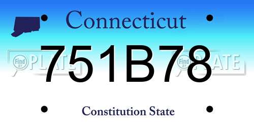 751B78 Connecticut License Plate