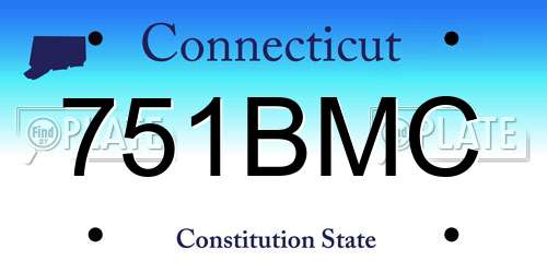 751BMC Connecticut License Plate