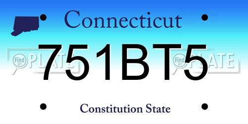 751BT5 Connecticut License Plate