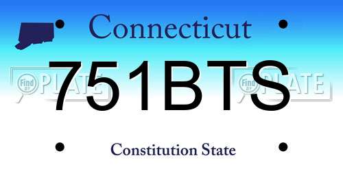 751BTS Connecticut License Plate