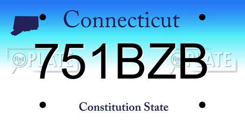 751BZB Connecticut License Plate