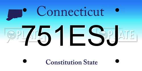751ESJ Connecticut License Plate