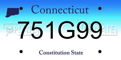 751G99 Connecticut License Plate