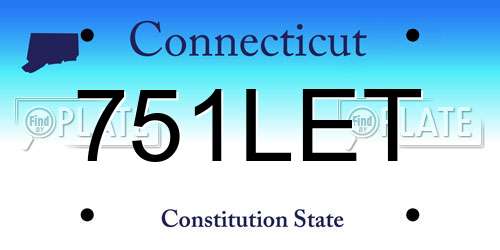 751LET Connecticut License Plate