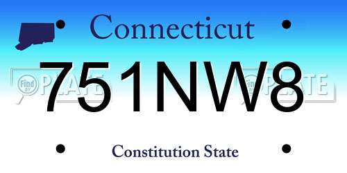 751NW8 Connecticut License Plate