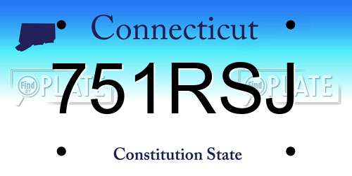 751RSJ Connecticut License Plate