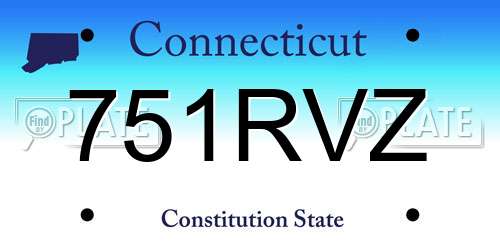 751RVZ Connecticut License Plate