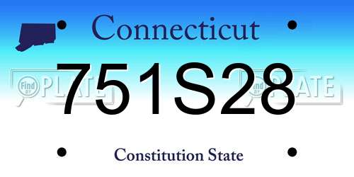751S28 Connecticut License Plate