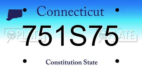 751S75 Connecticut License Plate