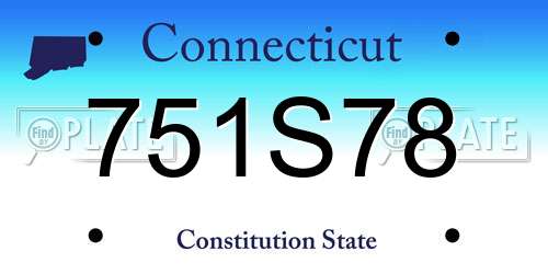 751S78 Connecticut License Plate