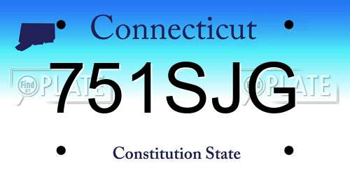 751SJG Connecticut License Plate