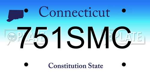 751SMC Connecticut License Plate