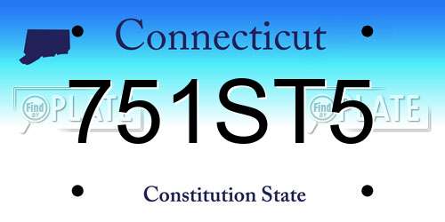 751ST5 Connecticut License Plate